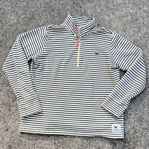 Vineyard Vines Striped Quarter-Zip Pullover – Navy & White – Women’s Size Medium